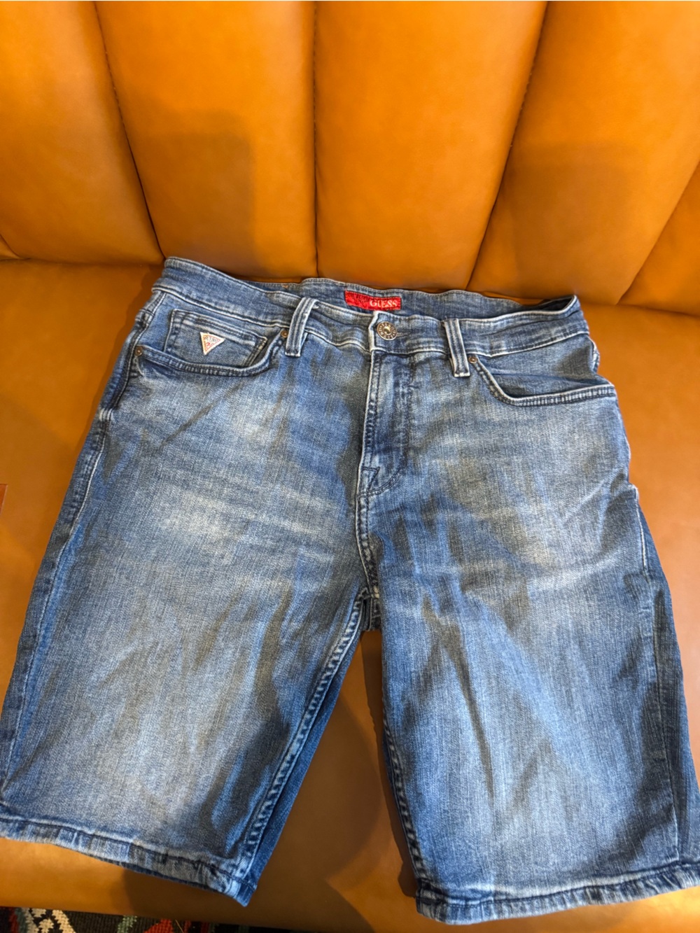 Guess Men's Light Blue Relaxed Denim Shorts